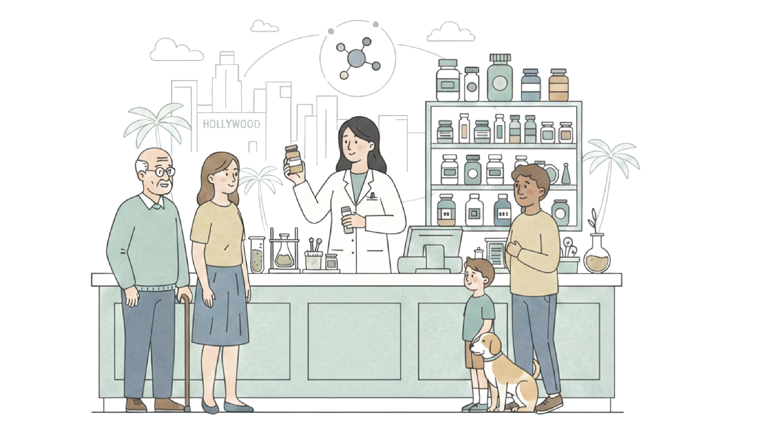 Pharmacist compounding medicine for patients